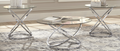 Uptown Silver Glass top Table Set of 3