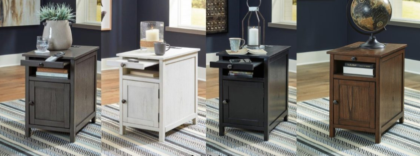Claypool Chairside Tables with USB and Power plugs