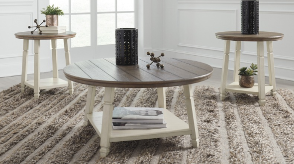Riverside Round Wooden Tables set of 3