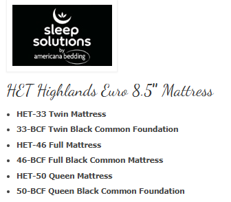 Highlands Euro 8.5″ Mattress
