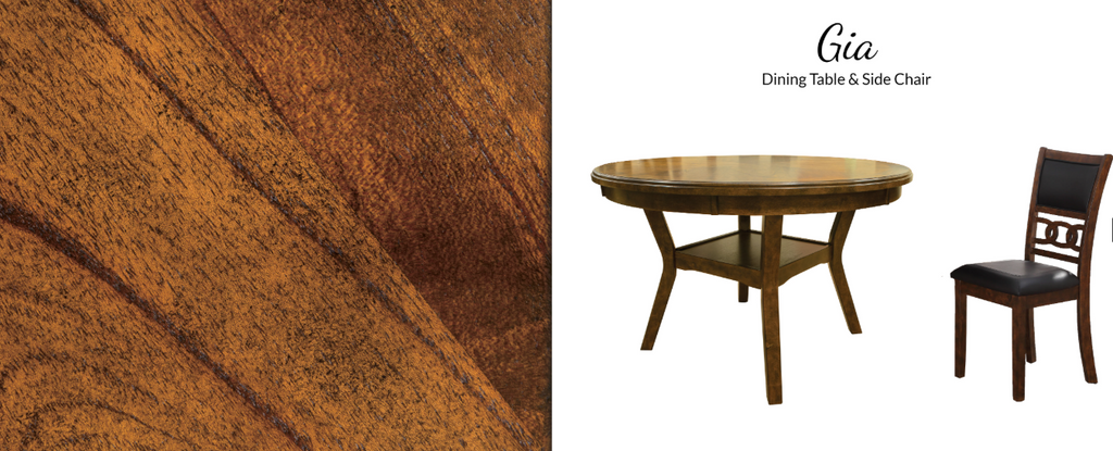 Gia Brown Dining Table w/4 chairs