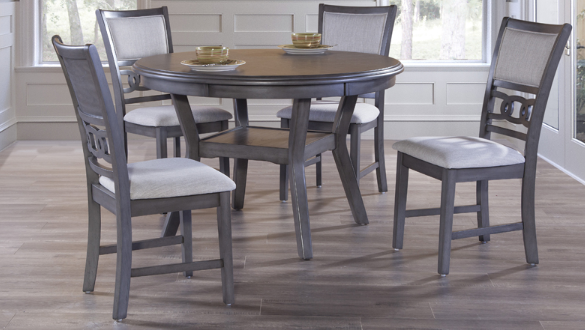 Gia Grey Dining Set w/4chairs