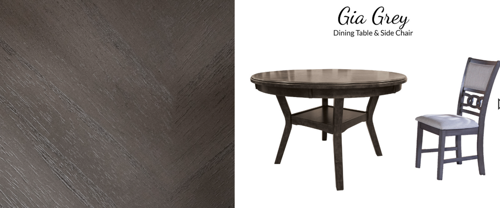 Gia Grey Dining Set w/4chairs